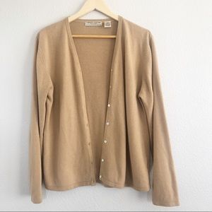 Vintage 90s Carolyn Taylor Beige Cardigan Sweater